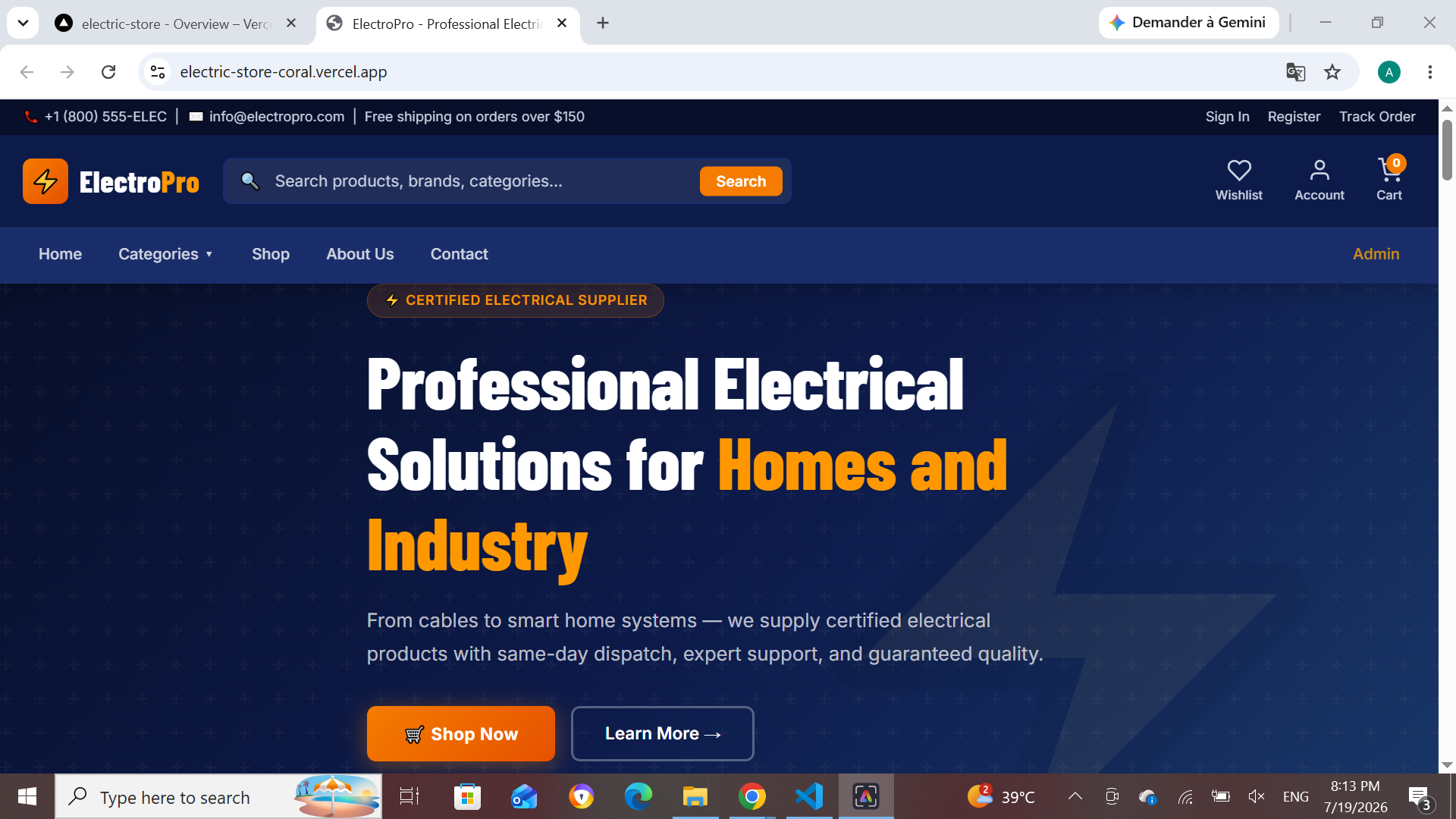 Electric Store Website