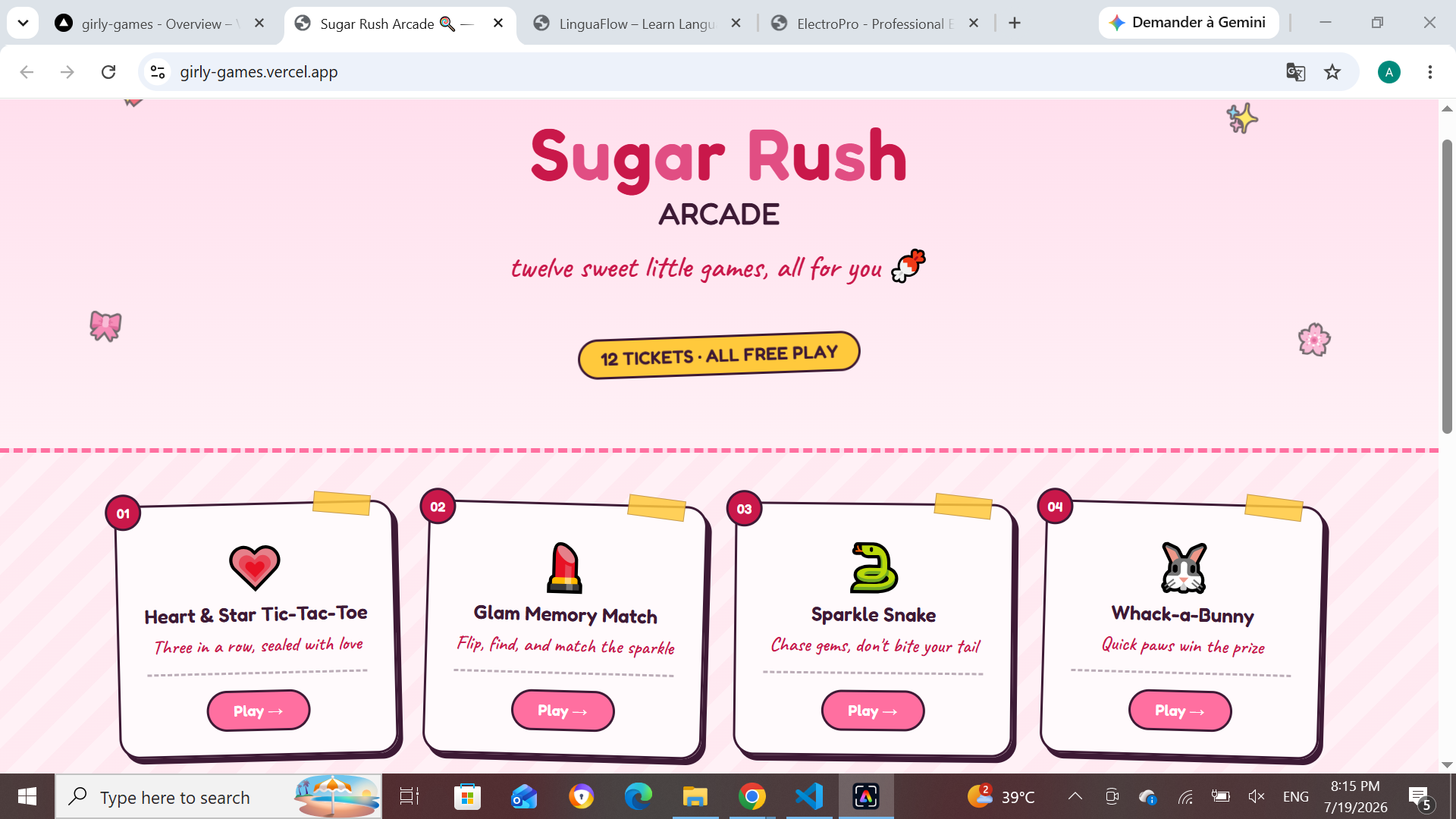 Girly Games Website