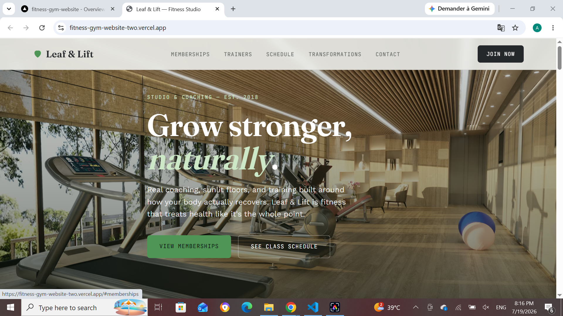 Gym Website