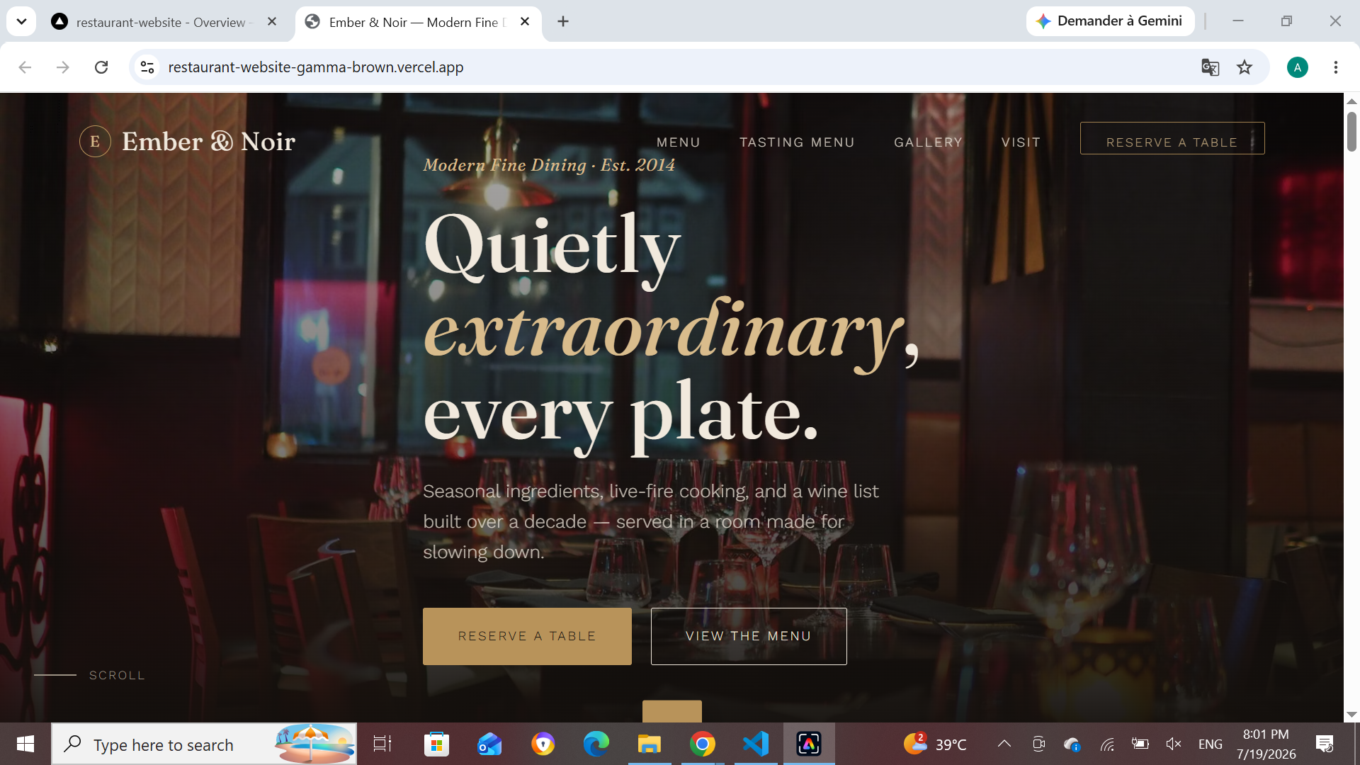 Restaurant Website